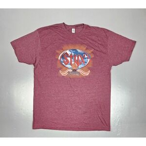 Styx Paradise Theatre Concert T-shirt Mens‎ 2XL Burgundy Rock Band Tee NWOT